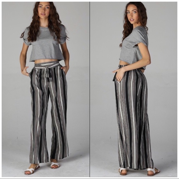 STRETCH SMOCK WAIST WIDE LEG PANTS with POCKETS - Picture 7 of 15